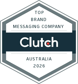 Clutch Top Brand Messaging Company, Australia 2026 award badge