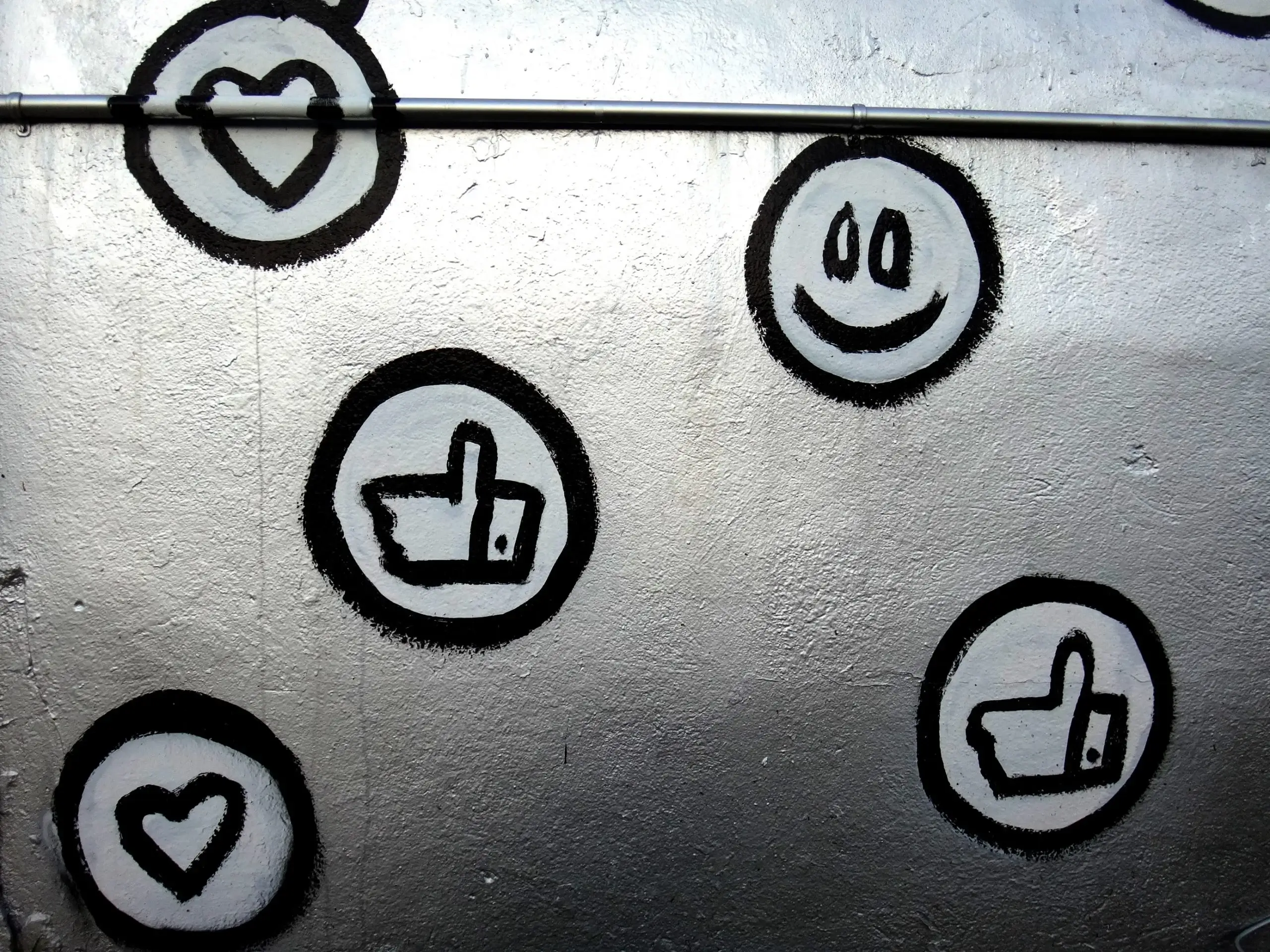 Spray Painted Emoticons on Wall