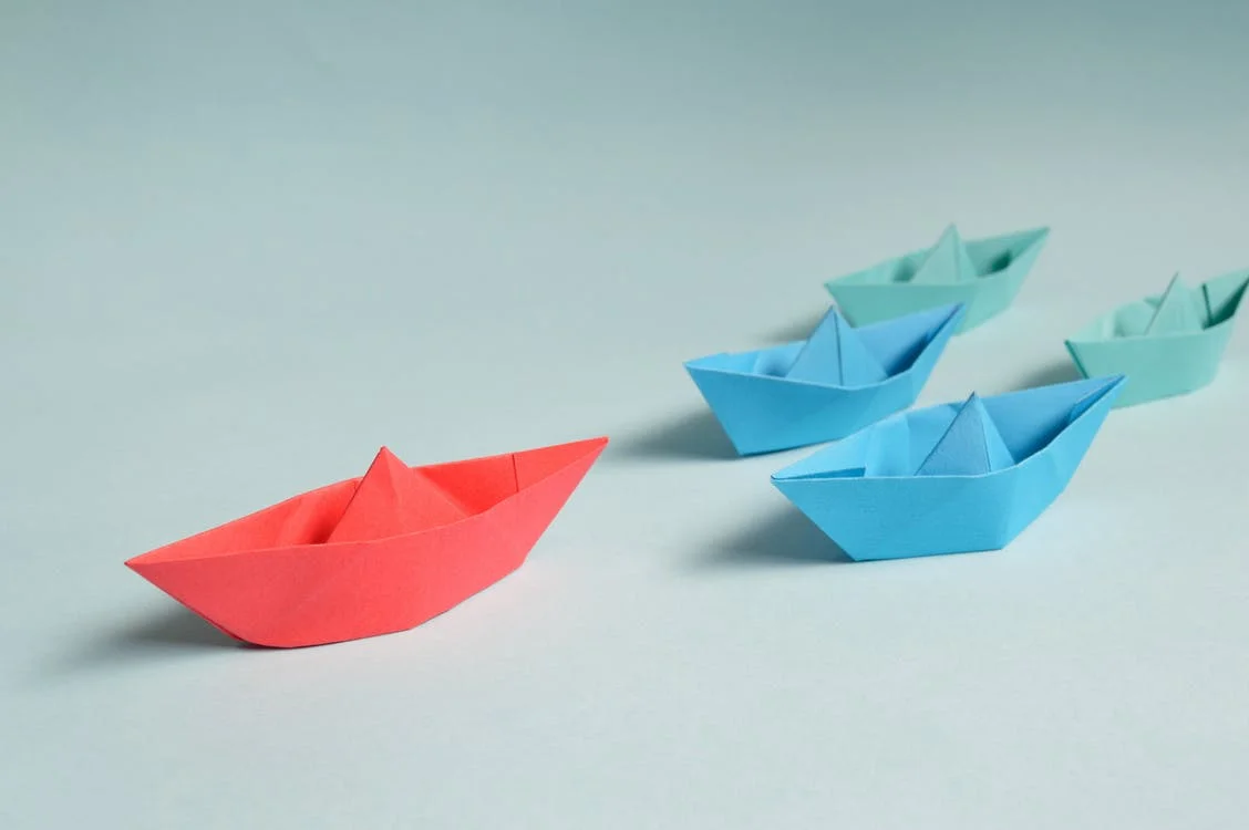 Colorful Origami Paper Boats